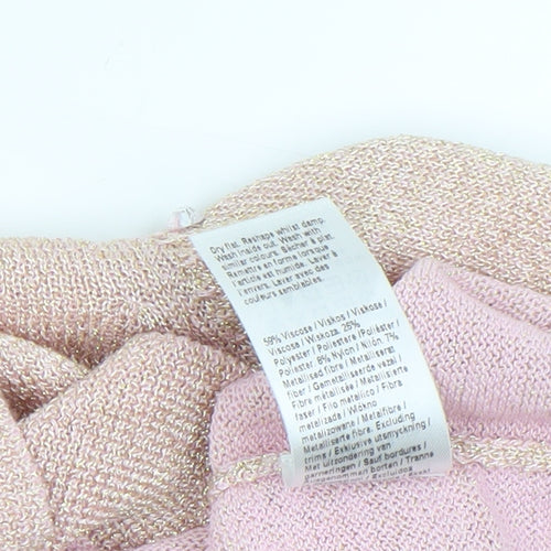 River Island Girls Pink 'Couture' Cold Shoulder Ruffle Knit Top 7-8 Years