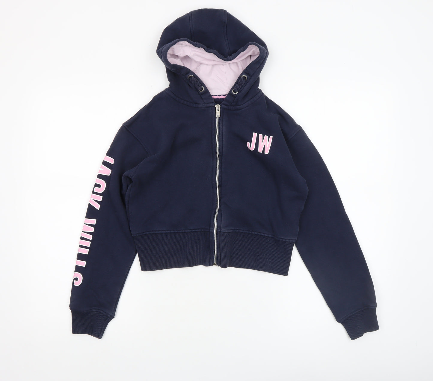 Jack Wills Girls Blue Full Zip Hoodie 10-11 Years Logo Hooded Sweatshirt