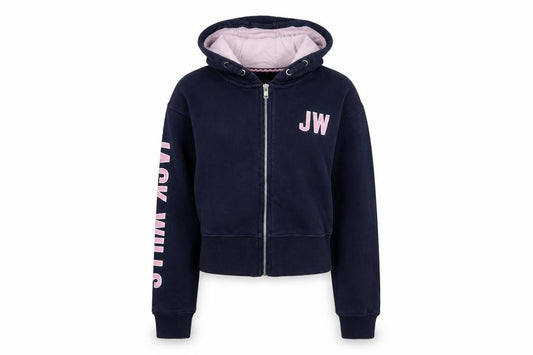 Jack Wills Girls Blue Full Zip Hoodie 10-11 Years Logo Hooded Sweatshirt