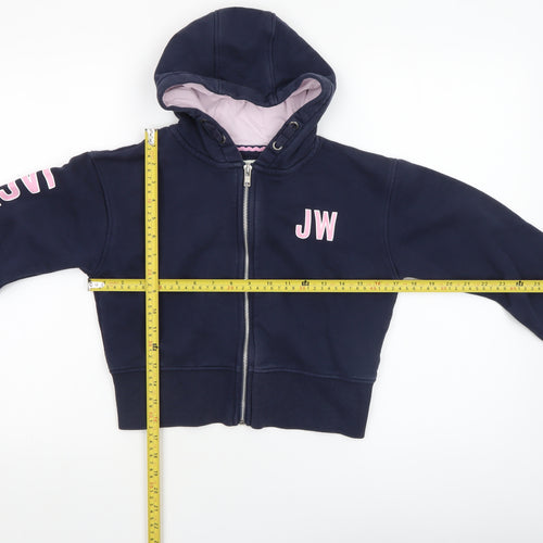 Jack Wills Girls Blue Full Zip Hoodie 10-11 Years Logo Hooded Sweatshirt