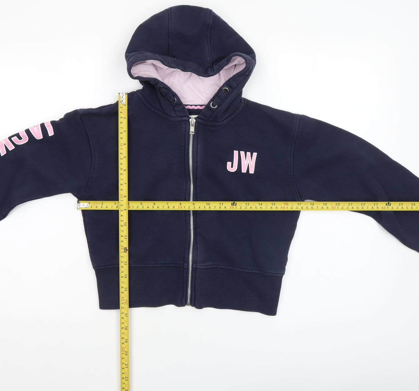 Jack Wills Girls Blue Full Zip Hoodie 10-11 Years Logo Hooded Sweatshirt
