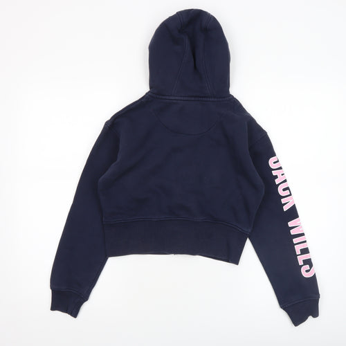Jack Wills Girls Blue Full Zip Hoodie 10-11 Years Logo Hooded Sweatshirt