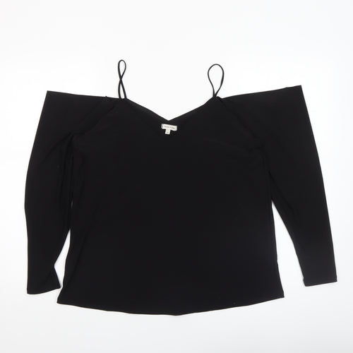 River Island Women Black Cold Shoulder Camisole Blouse Size 10