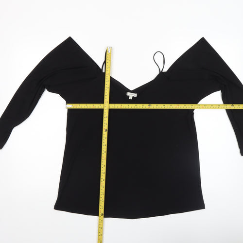 River Island Women Black Cold Shoulder Camisole Blouse Size 10
