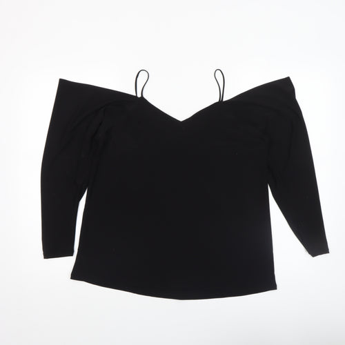 River Island Women Black Cold Shoulder Camisole Blouse Size 10