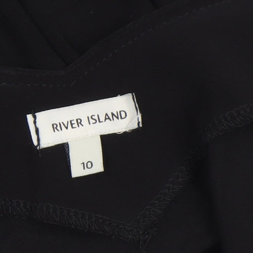 River Island Women Black Cold Shoulder Camisole Blouse Size 10