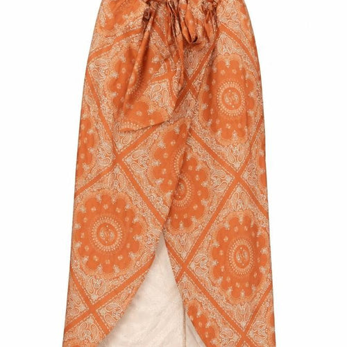 ASOS DESIGN Women’s Orange Petite Wrap Midi Skirt Size 14