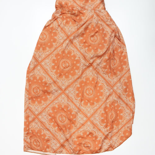 ASOS DESIGN Women’s Orange Petite Wrap Midi Skirt Size 14