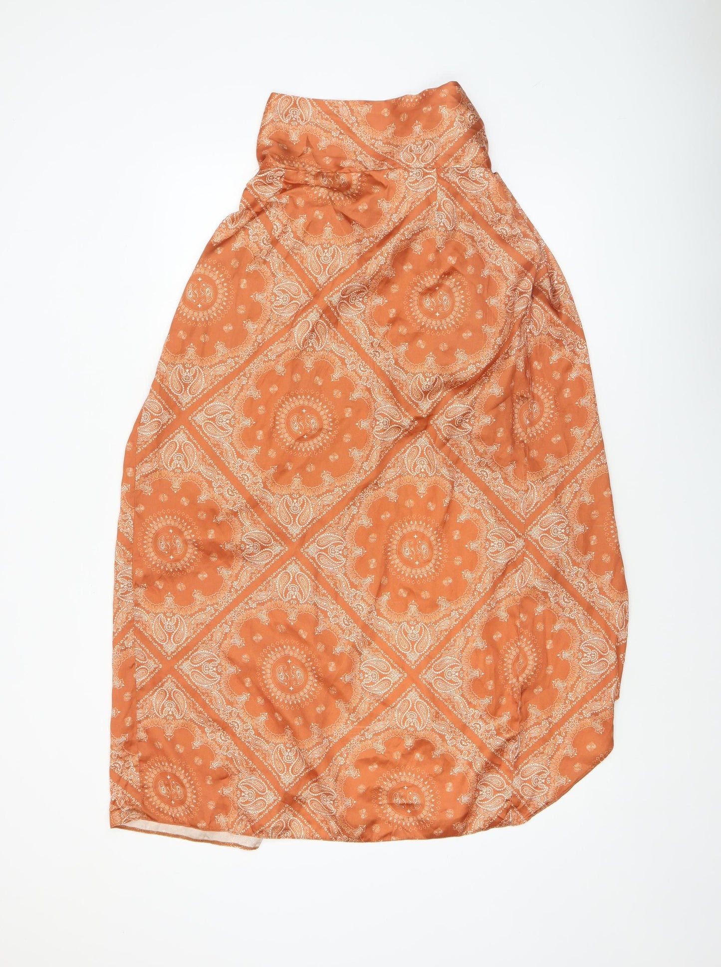 ASOS DESIGN Women’s Orange Petite Wrap Midi Skirt Size 14