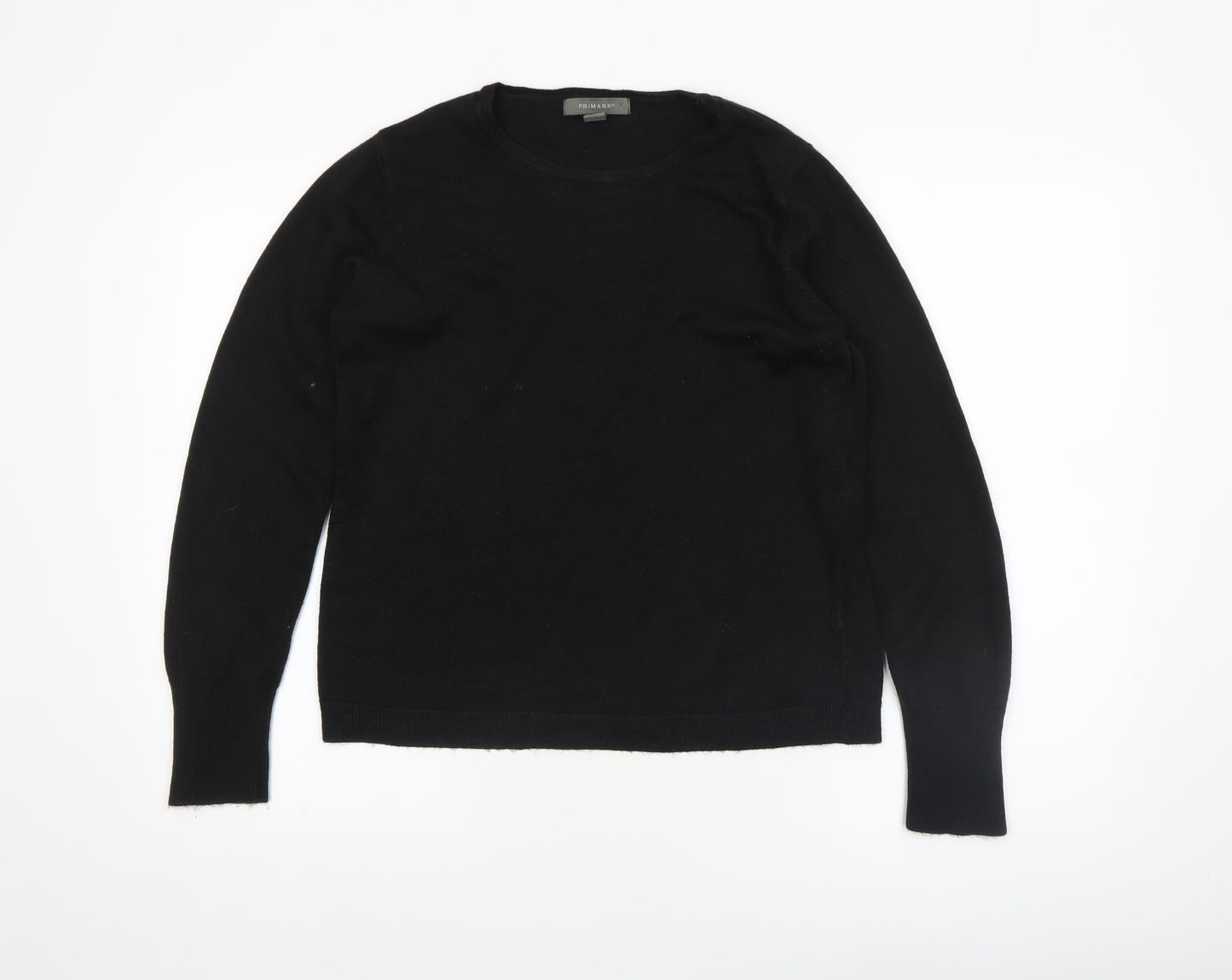 Primark Women’s Black Crew Neck Long Sleeve Knit Jumper Size M 12/14