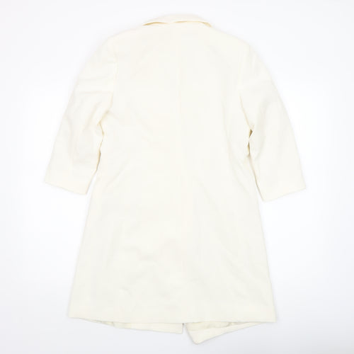 Rochelle Humes Women Ivory Long Blazer Jacket UK 10 Single-Breasted