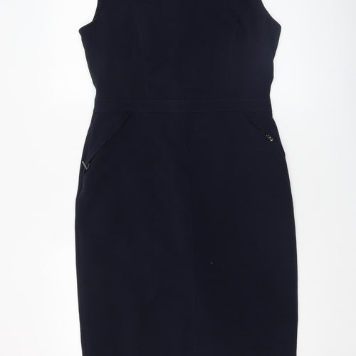 Debenhams Women’s Blue Sleeveless Sheath Work Dress Size 12