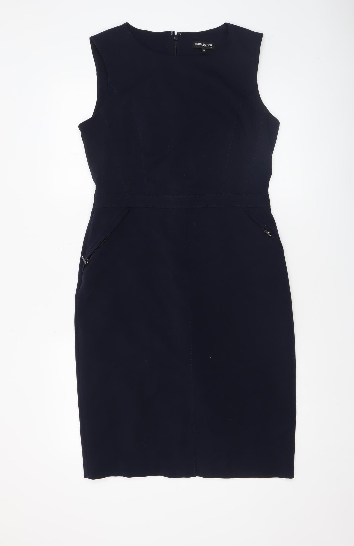 Debenhams Women’s Blue Sleeveless Sheath Work Dress Size 12