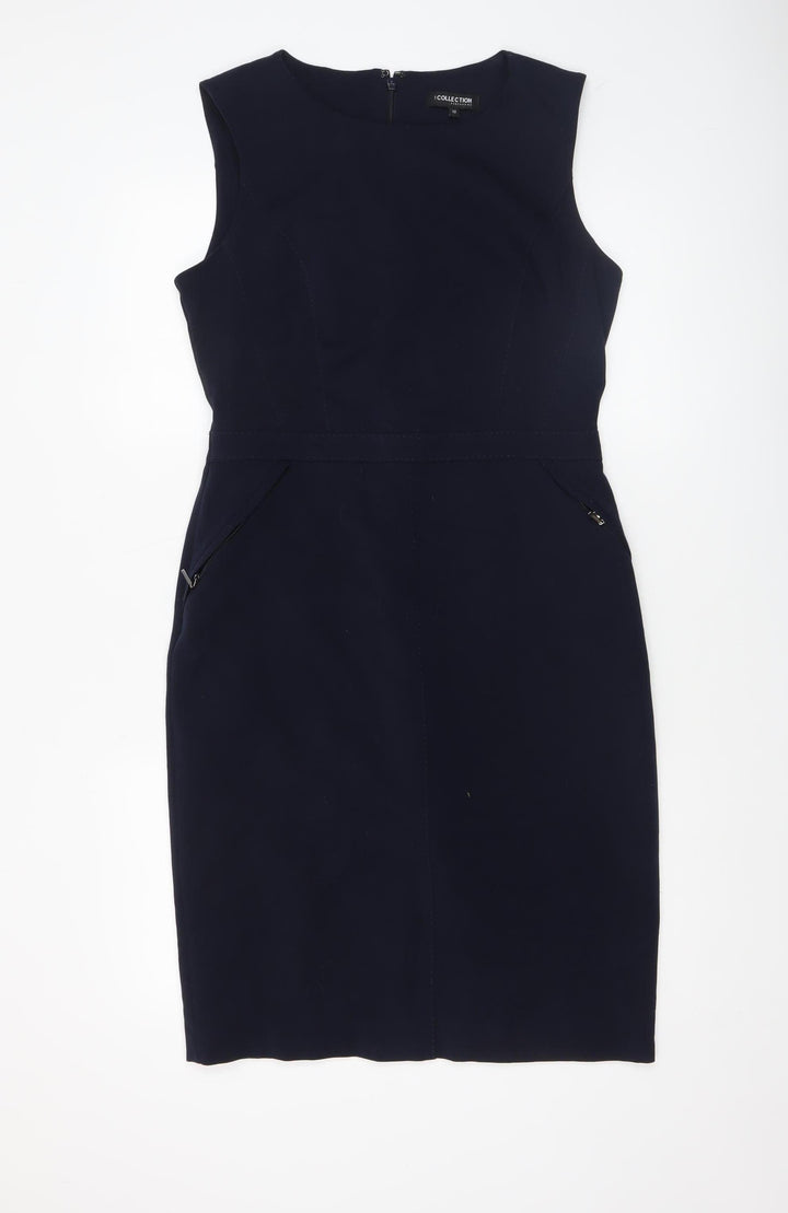Debenhams Women’s Blue Sleeveless Sheath Work Dress Size 12
