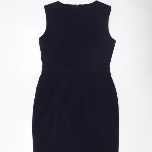 Debenhams Women’s Blue Sleeveless Sheath Work Dress Size 12