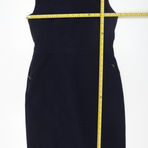 Debenhams Women’s Blue Sleeveless Sheath Work Dress Size 12