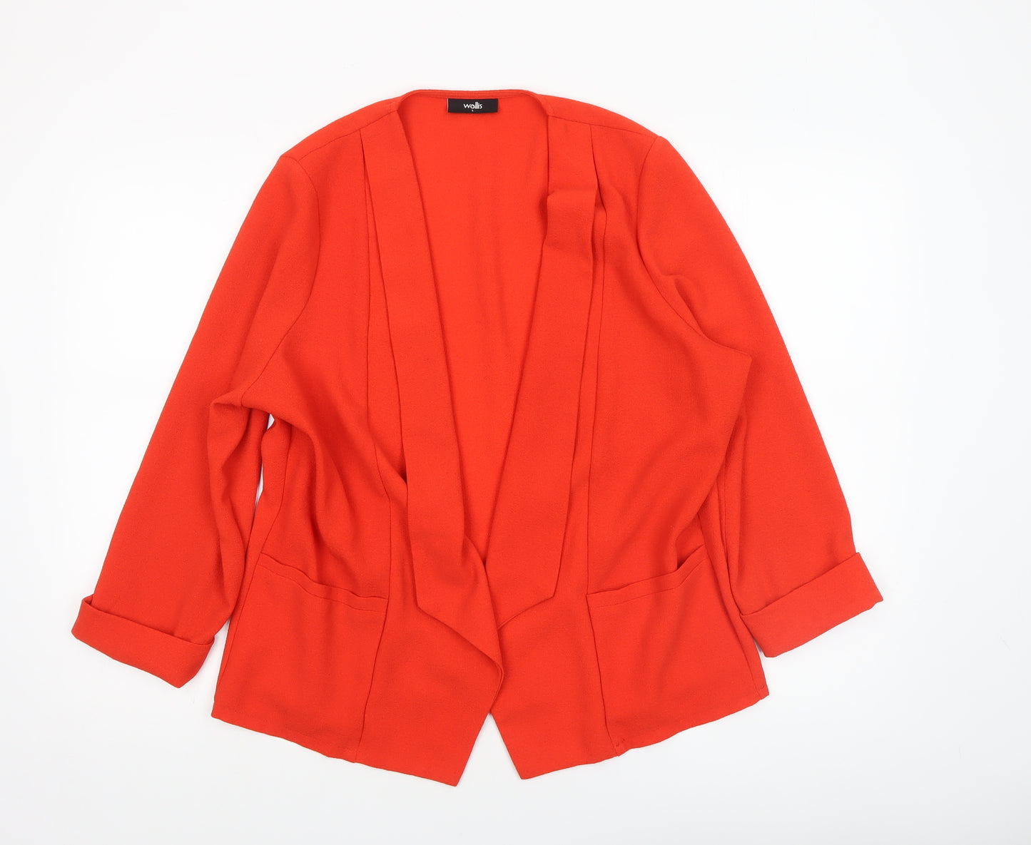 Wallis Women Red Shawl Collar Open Front Blazer Jacket L