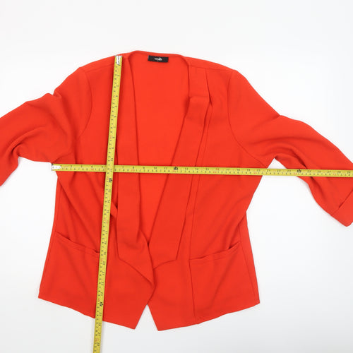 Wallis Women Red Shawl Collar Open Front Blazer Jacket L