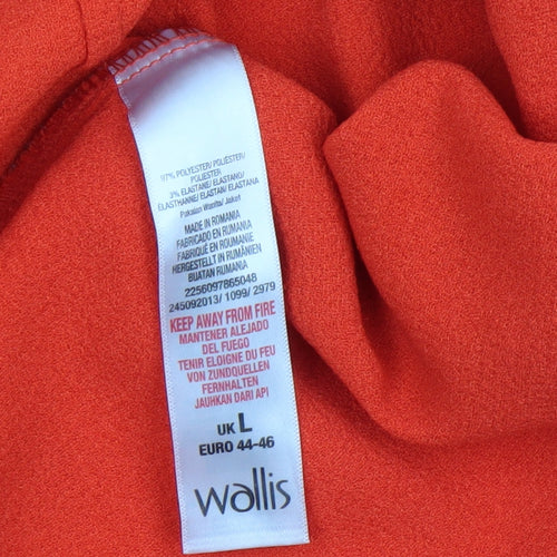 Wallis Women Red Shawl Collar Open Front Blazer Jacket L