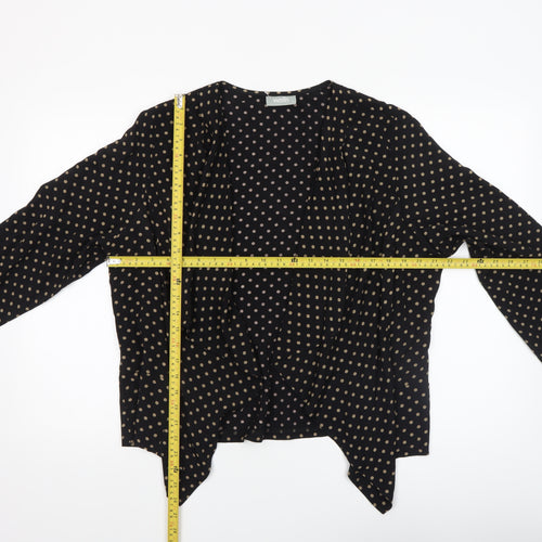Wallis Women Black Polka Dot Open Front Lightweight Jacket L