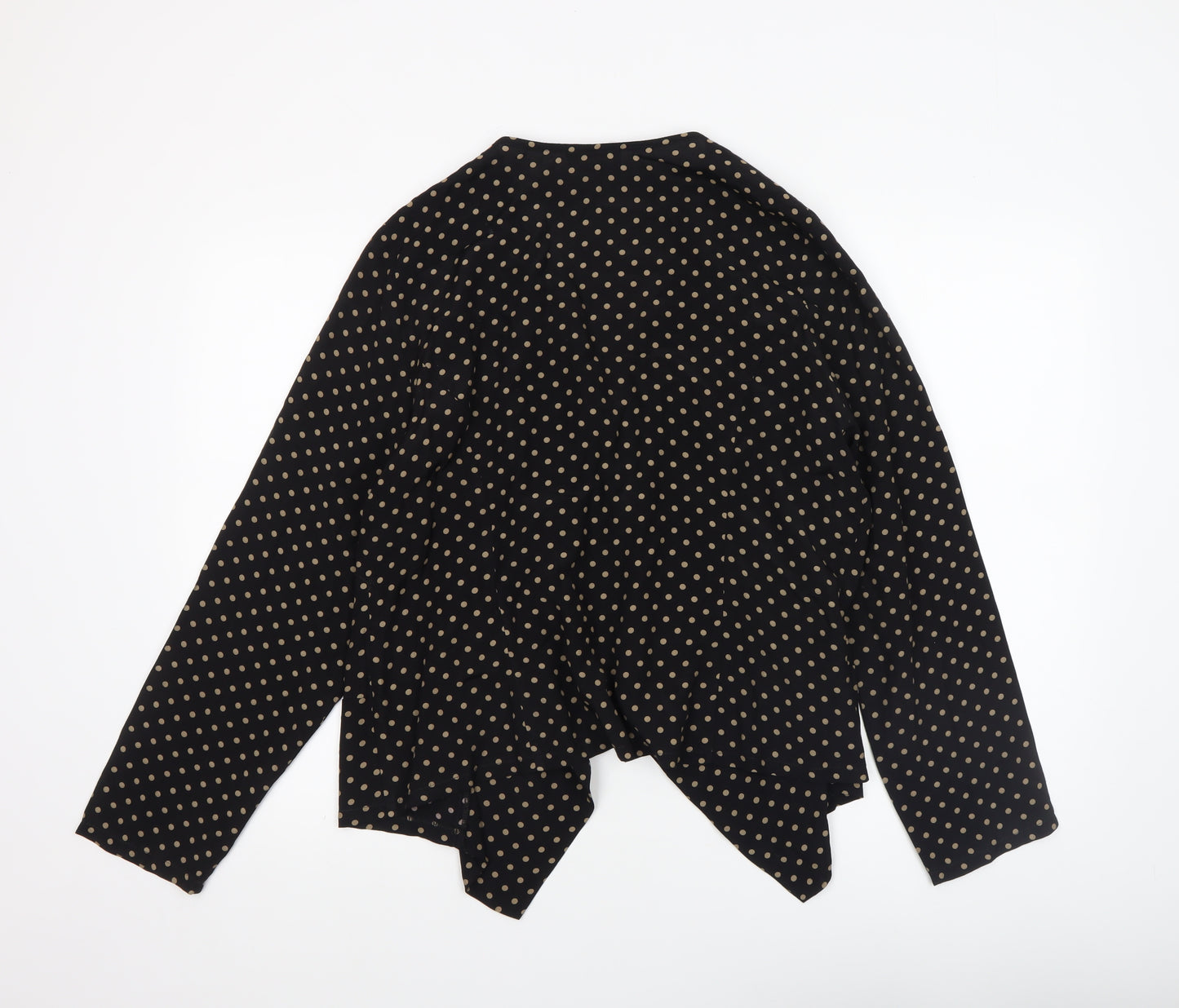 Wallis Women Black Polka Dot Open Front Lightweight Jacket L