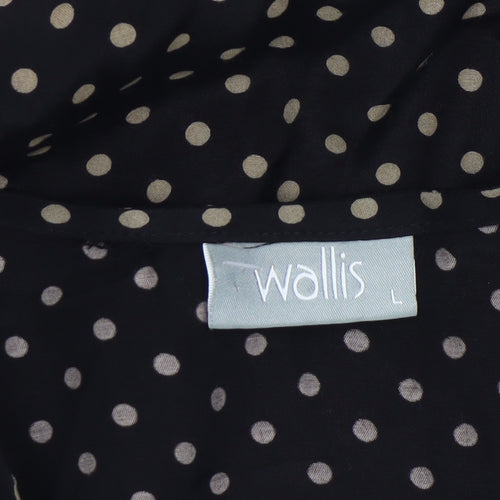 Wallis Women Black Polka Dot Open Front Lightweight Jacket L