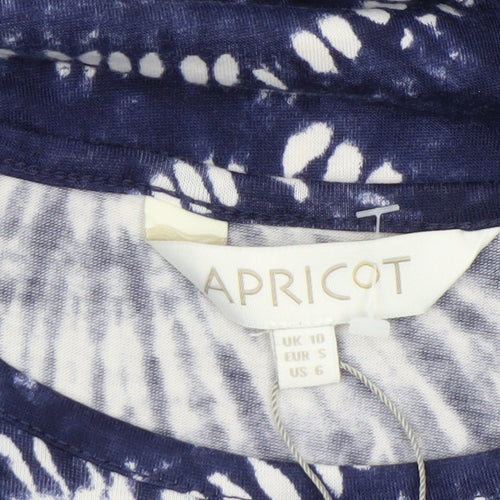 Apricot Women Blue Tie Dye T-Shirt Dress Size 10 Short Sleeve