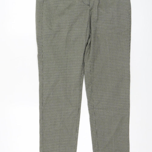Mango Women’s Grey Check Slim Chino Trousers Size 10