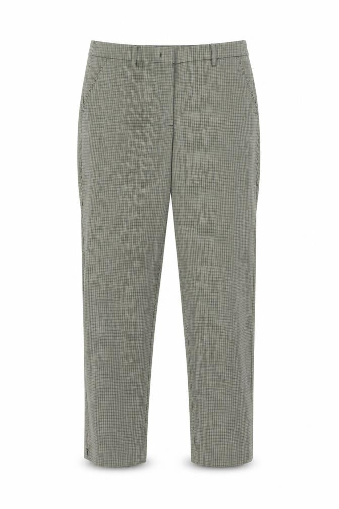 Mango Women’s Grey Check Slim Chino Trousers Size 10