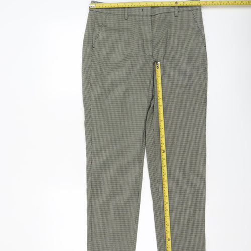 Mango Women’s Grey Check Slim Chino Trousers Size 10