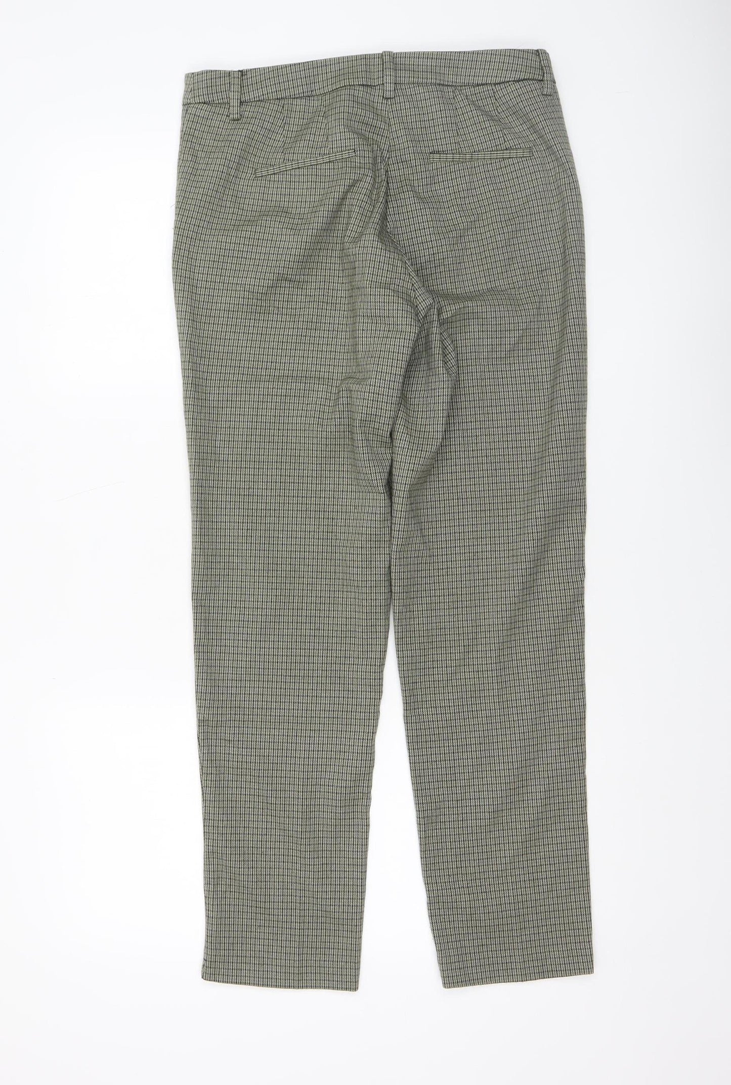 Mango Women’s Grey Check Slim Chino Trousers Size 10