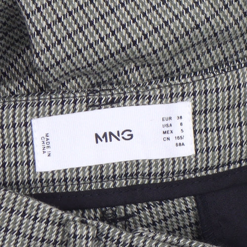 Mango Women’s Grey Check Slim Chino Trousers Size 10
