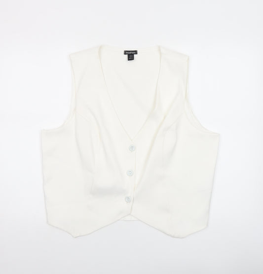 Boohoo Women's Ivory Suit Waistcoat UK 20 Classic Lined Vest