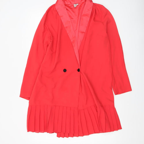 ASOS Womens Red Shawl Lapel Skirt Suit UK 10 Double Breasted