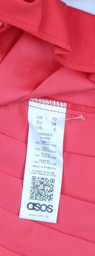ASOS Womens Red Shawl Lapel Skirt Suit UK 10 Double Breasted