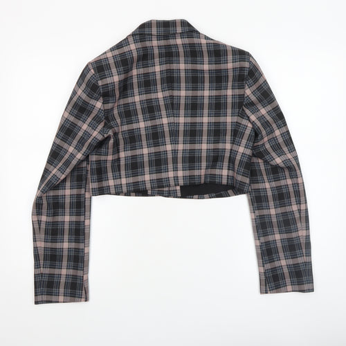 Primark Women’s Multicoloured Checked Cropped Blazer Size 8