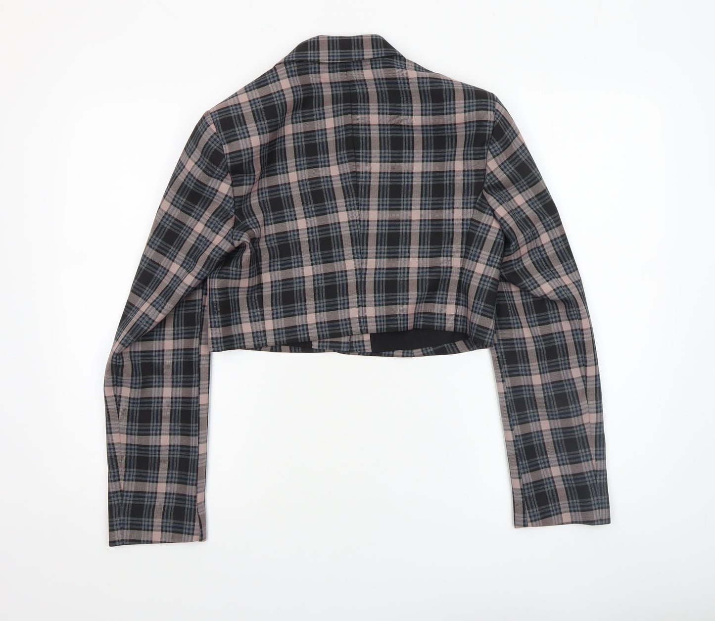 Primark Women’s Multicoloured Checked Cropped Blazer Size 8