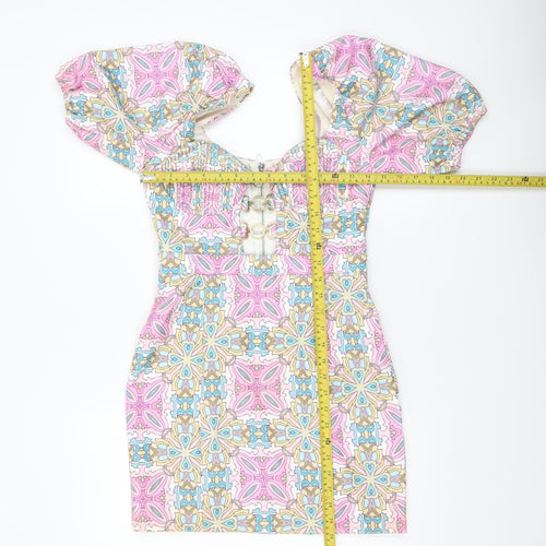 Missguided Petite Women’s Multicoloured Size 6 Bodycon Short Dress