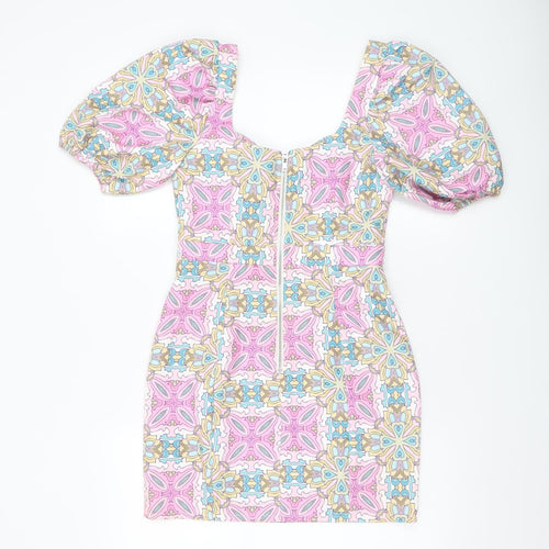 Missguided Petite Women’s Multicoloured Size 6 Bodycon Short Dress