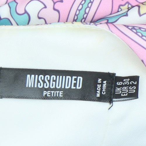 Missguided Petite Women’s Multicoloured Size 6 Bodycon Short Dress