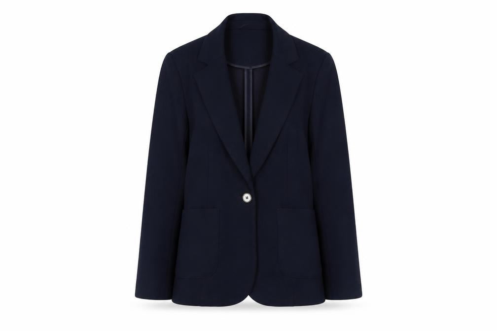 Front view of Dunnes Women’s Navy Classic Blazer Small Single-Breasted Jacket