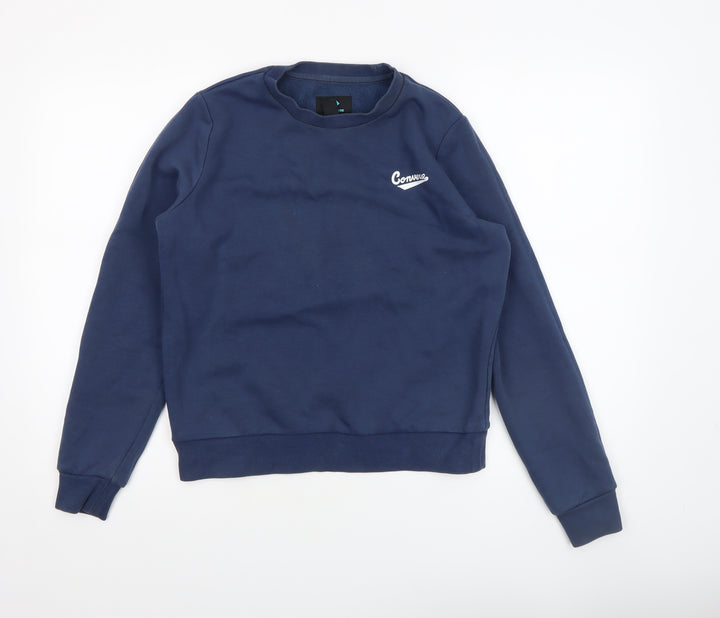 Converse Boys Blue Crew Neck Pullover Fleece Sweatshirt Size M