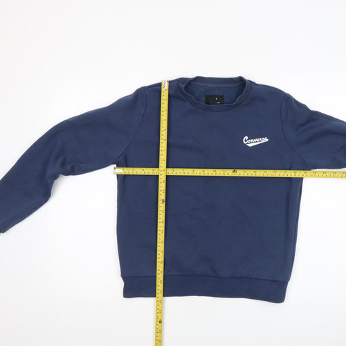 Converse Boys Blue Crew Neck Pullover Fleece Sweatshirt Size M