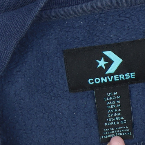 Converse Boys Blue Crew Neck Pullover Fleece Sweatshirt Size M
