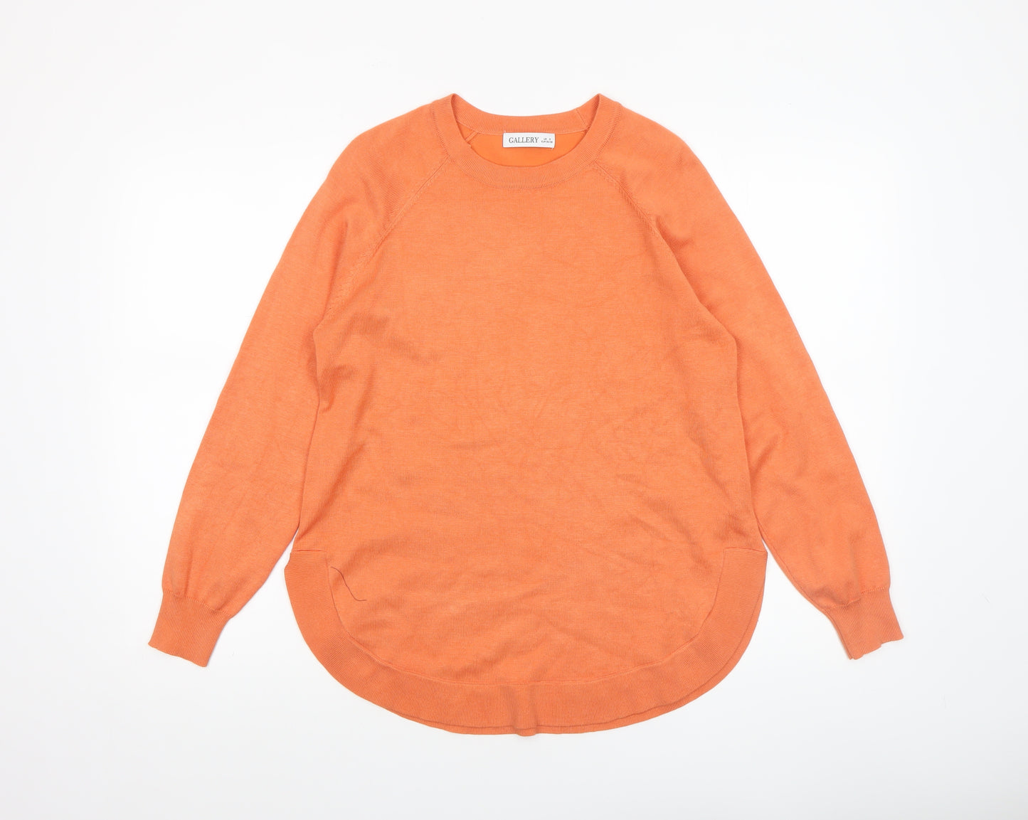 Gallery Women’s Orange Crew Neck Pullover Jumper Size S