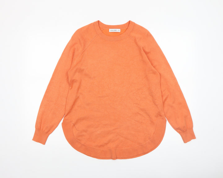 Gallery Women’s Orange Crew Neck Pullover Jumper Size S