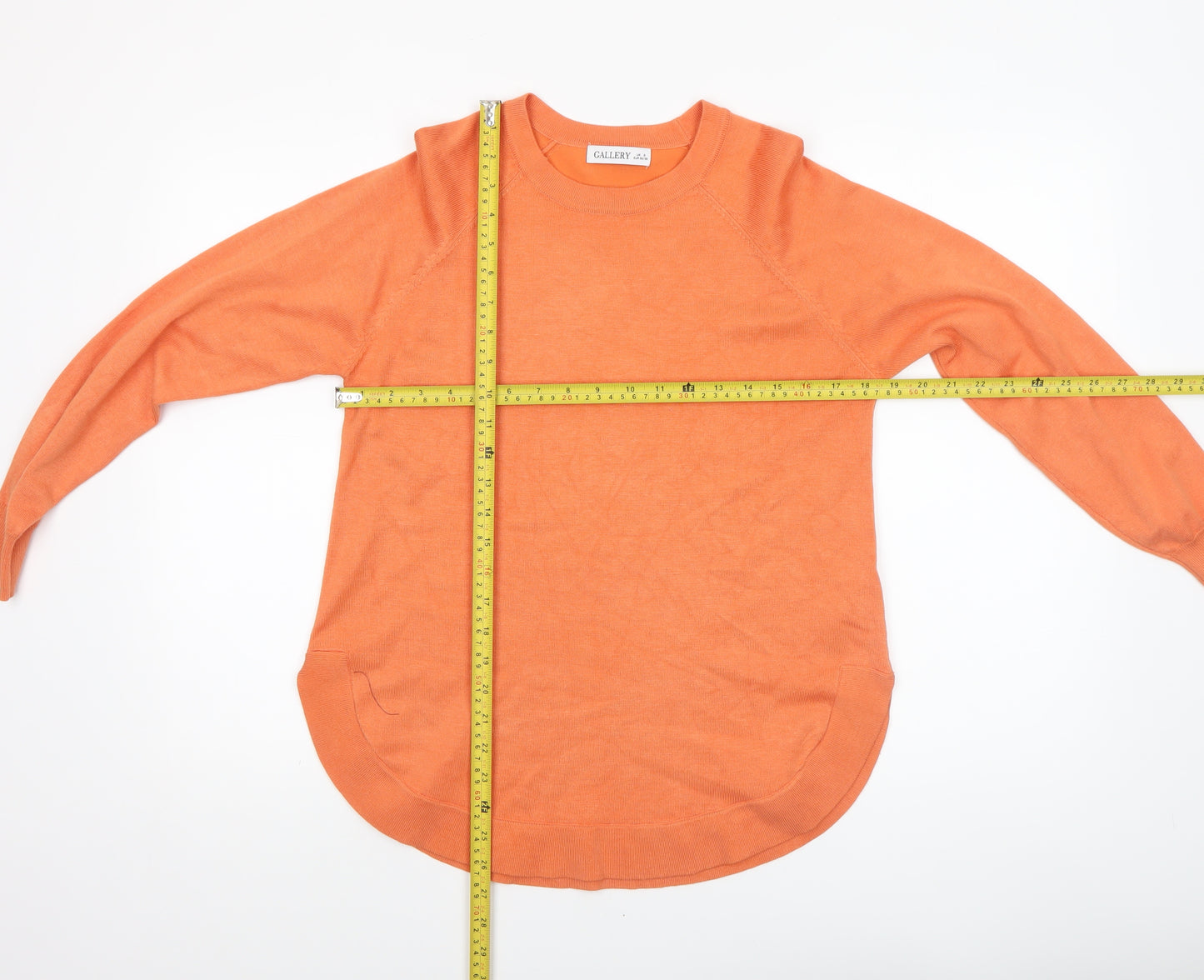 Gallery Women’s Orange Crew Neck Pullover Jumper Size S