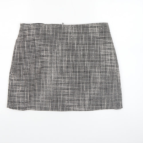 Papaya Womens Black Check Tweed Pencil Skirt Size 14