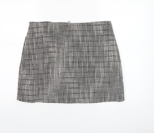 Papaya Womens Black Check Tweed Pencil Skirt Size 14