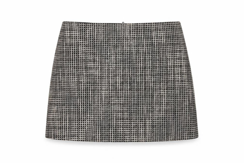 Papaya Womens Black Check Tweed Pencil Skirt Size 14